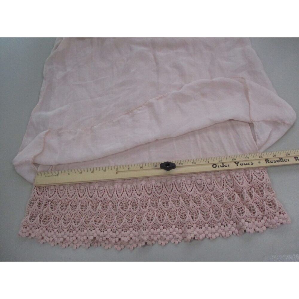 Elena Baldi Silk Top Women Small Crochet Lace Lagenlook Coquette Romantic Pastel - Picture 12 of 16